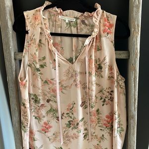 Sleeveless floral blouse